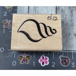 DeNami Design Seashell Conch Beach 2004 Rubber Stamp Wood #Q94